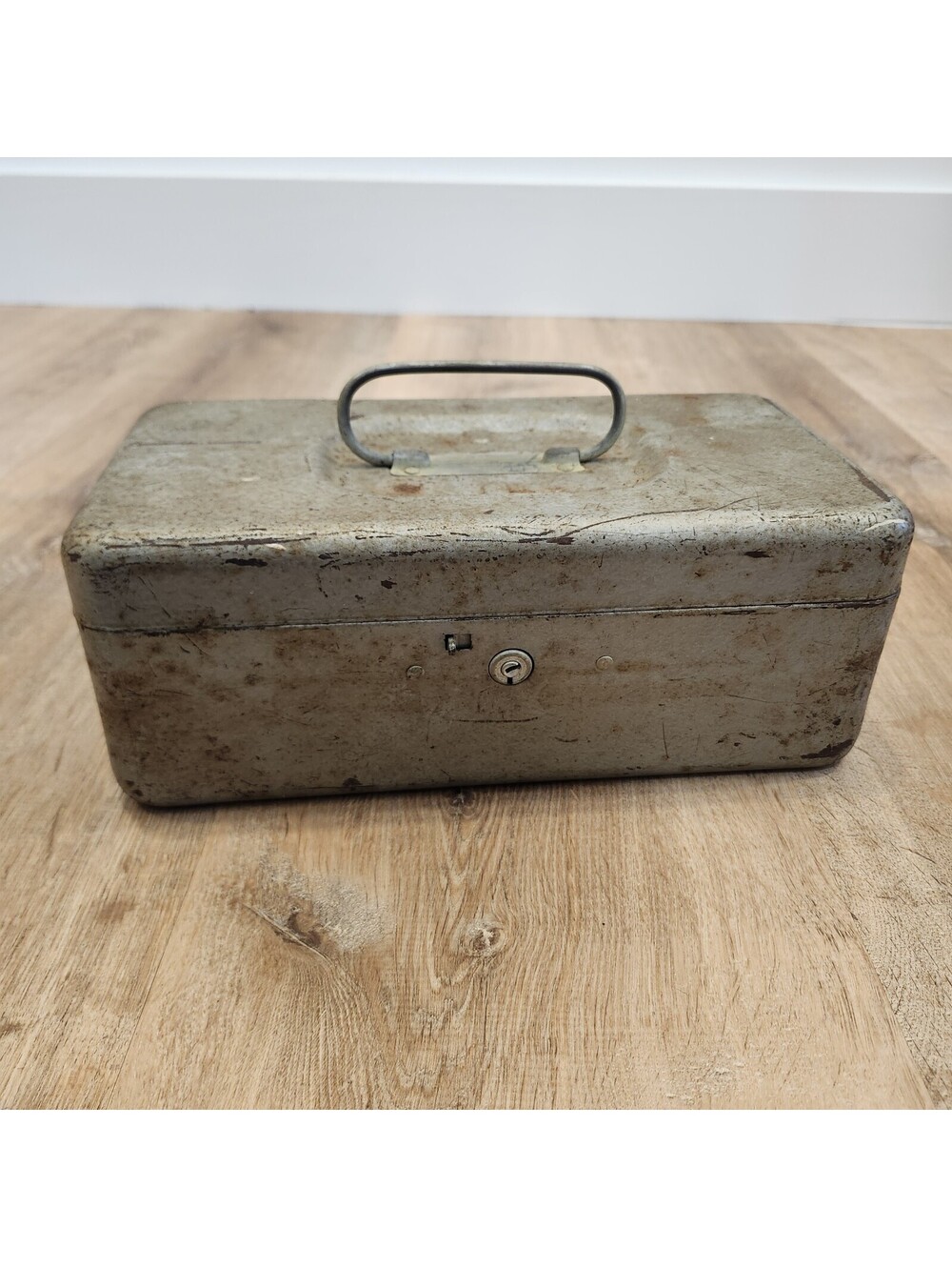Vintage CCC Products Metal Cash Box Container Storage Safe Steel Box Rustic
